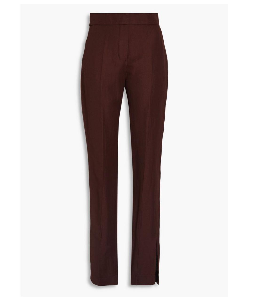 JACQUEMUS Коричневые вискозные прямые брюки, фото 5