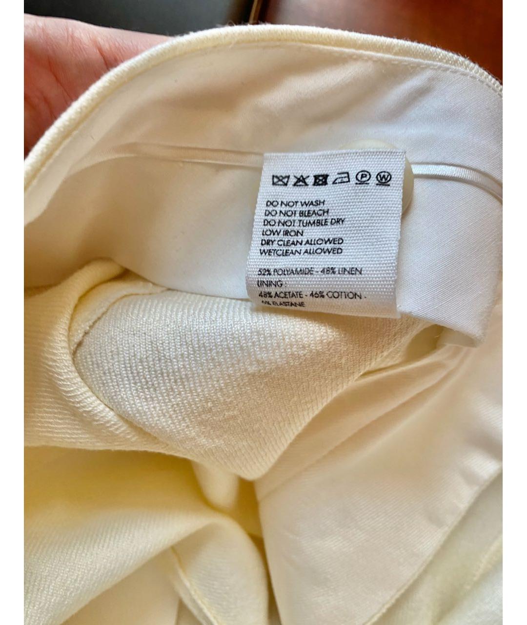 JACQUEMUS Белые льняные прямые брюки, фото 7