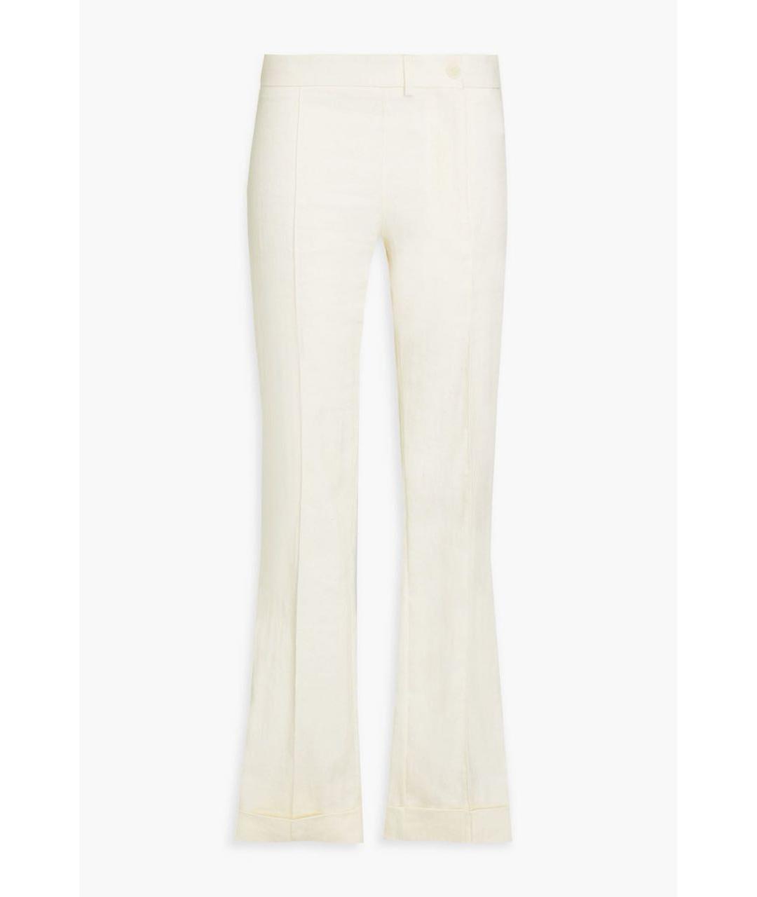 JACQUEMUS Белые льняные прямые брюки, фото 8