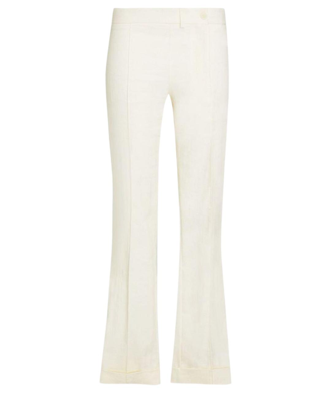 JACQUEMUS Белые льняные прямые брюки, фото 1