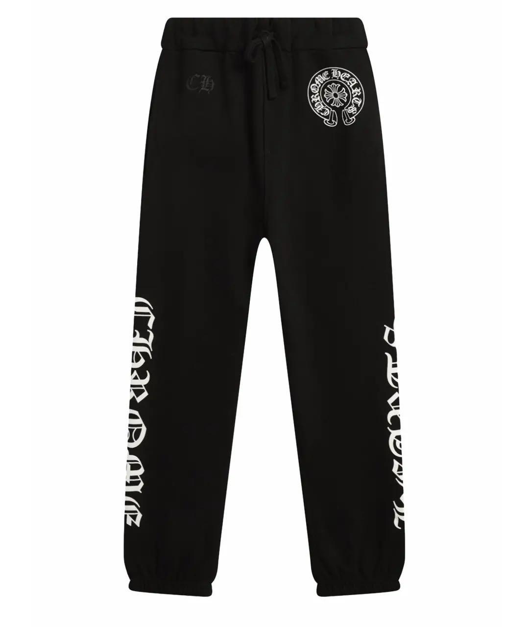 CHROME HEARTS Черные хлопковые повседневные брюки, фото 1