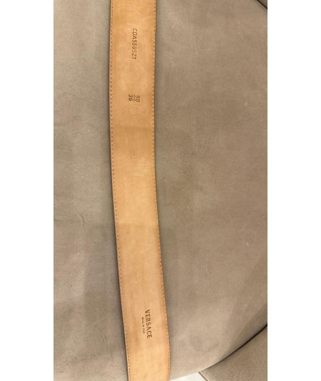 VERSACE Серебрянный ремень из экзотической кожи, фото 4