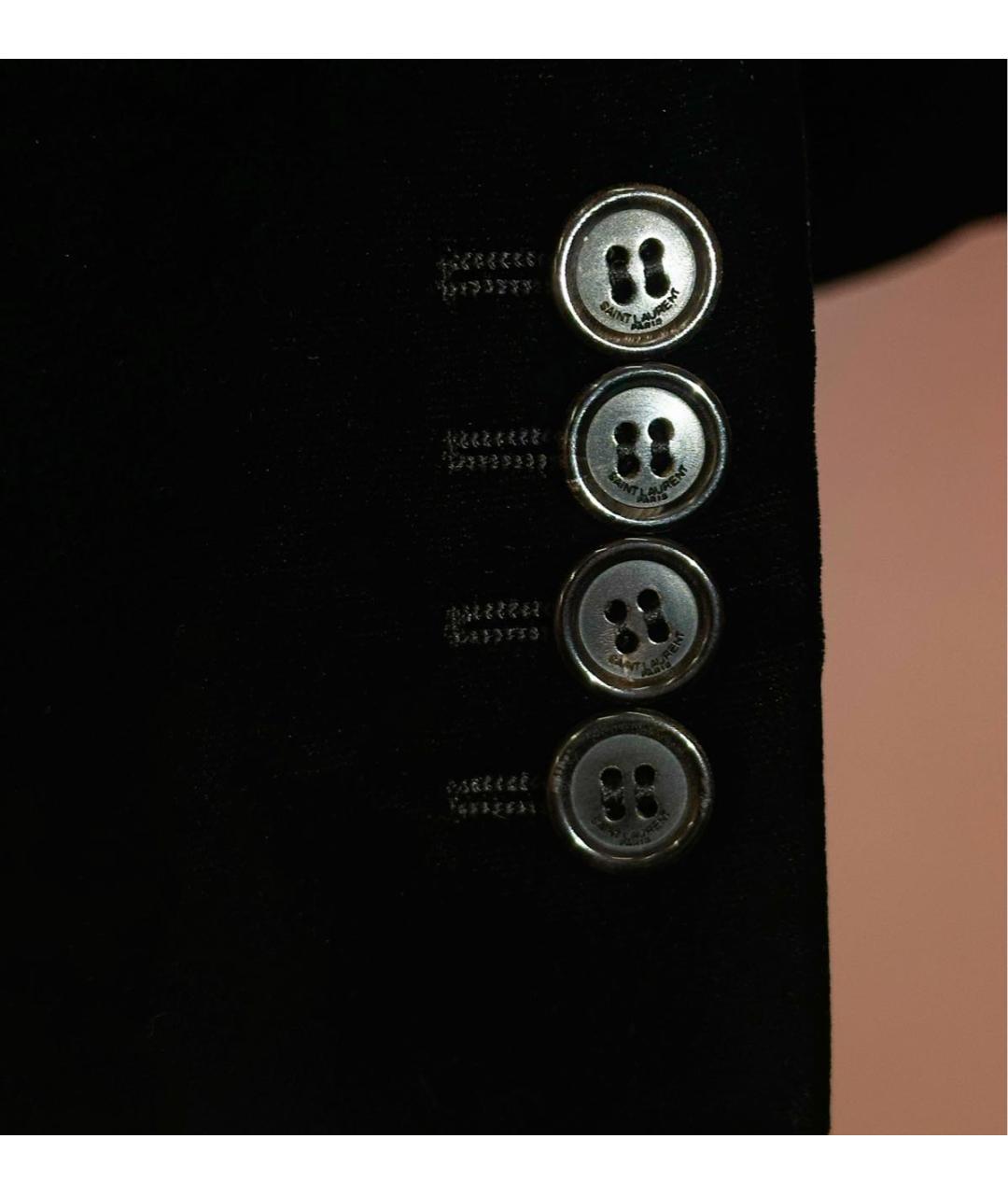 SAINT LAURENT Черный бархатный жакет/пиджак, фото 4