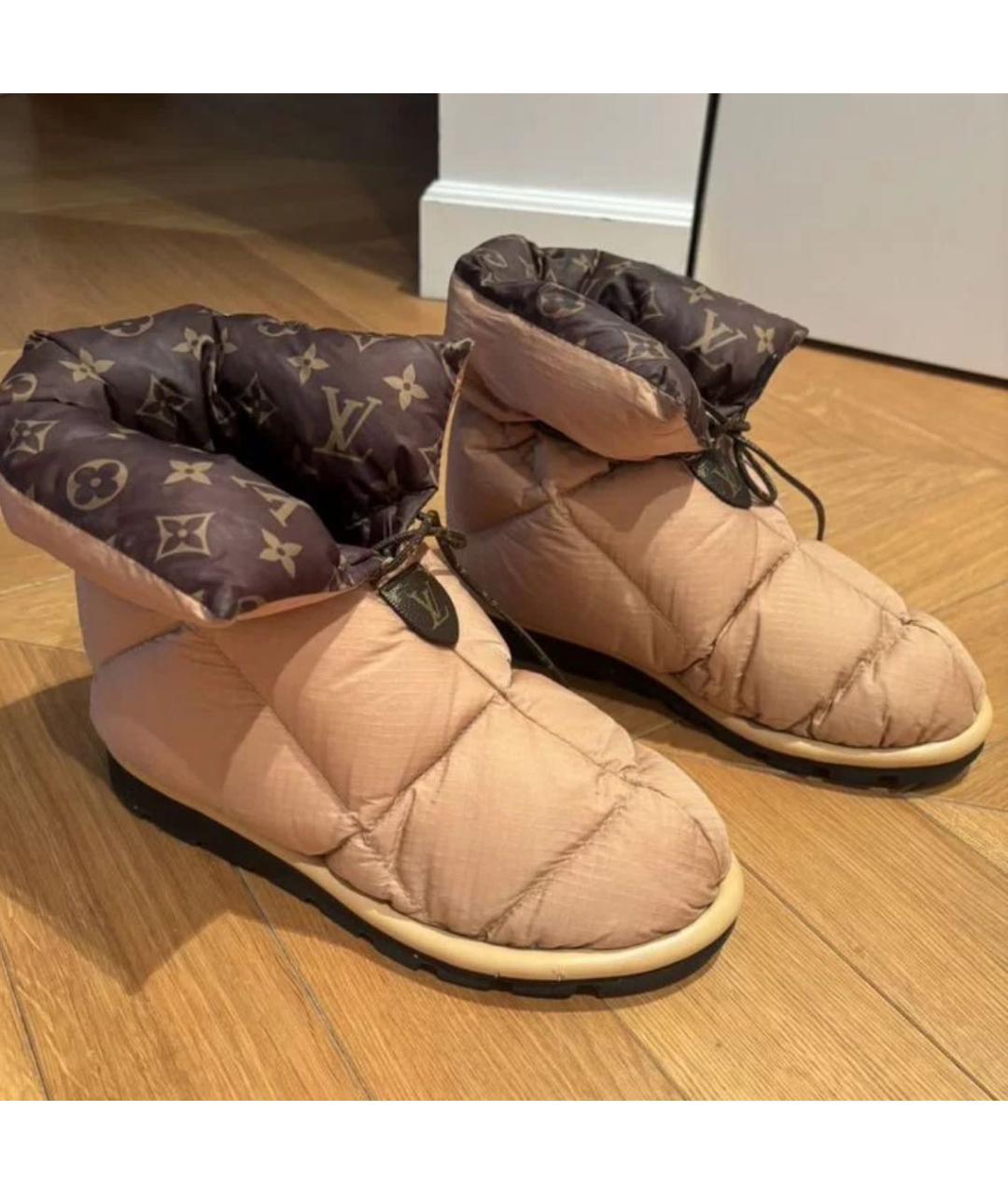 LOUIS VUITTON Бежевые синтетические ботинки, фото 5