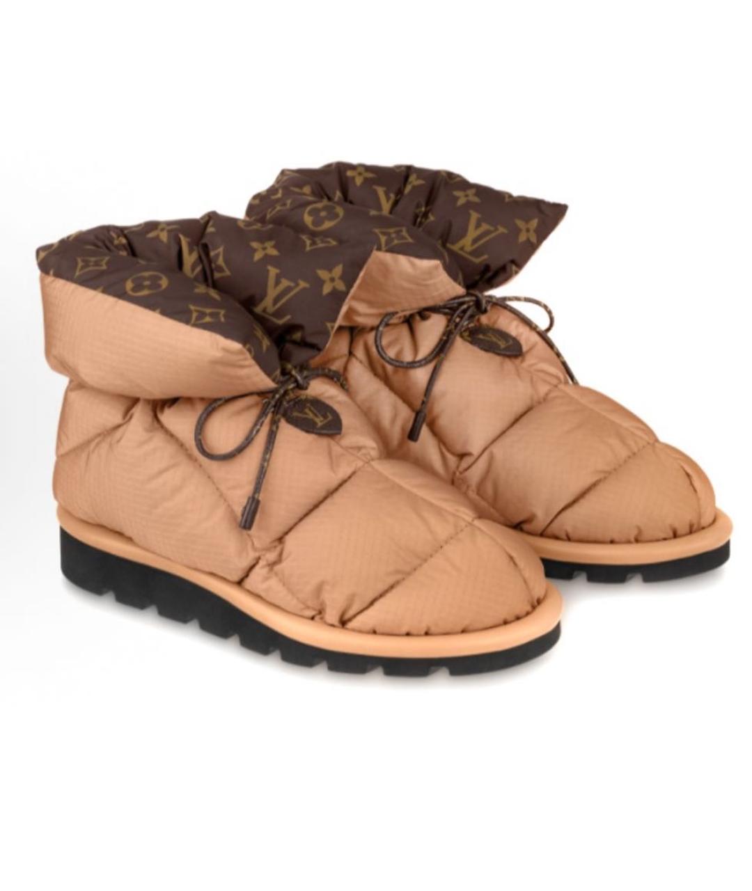 LOUIS VUITTON Бежевые синтетические ботинки, фото 2