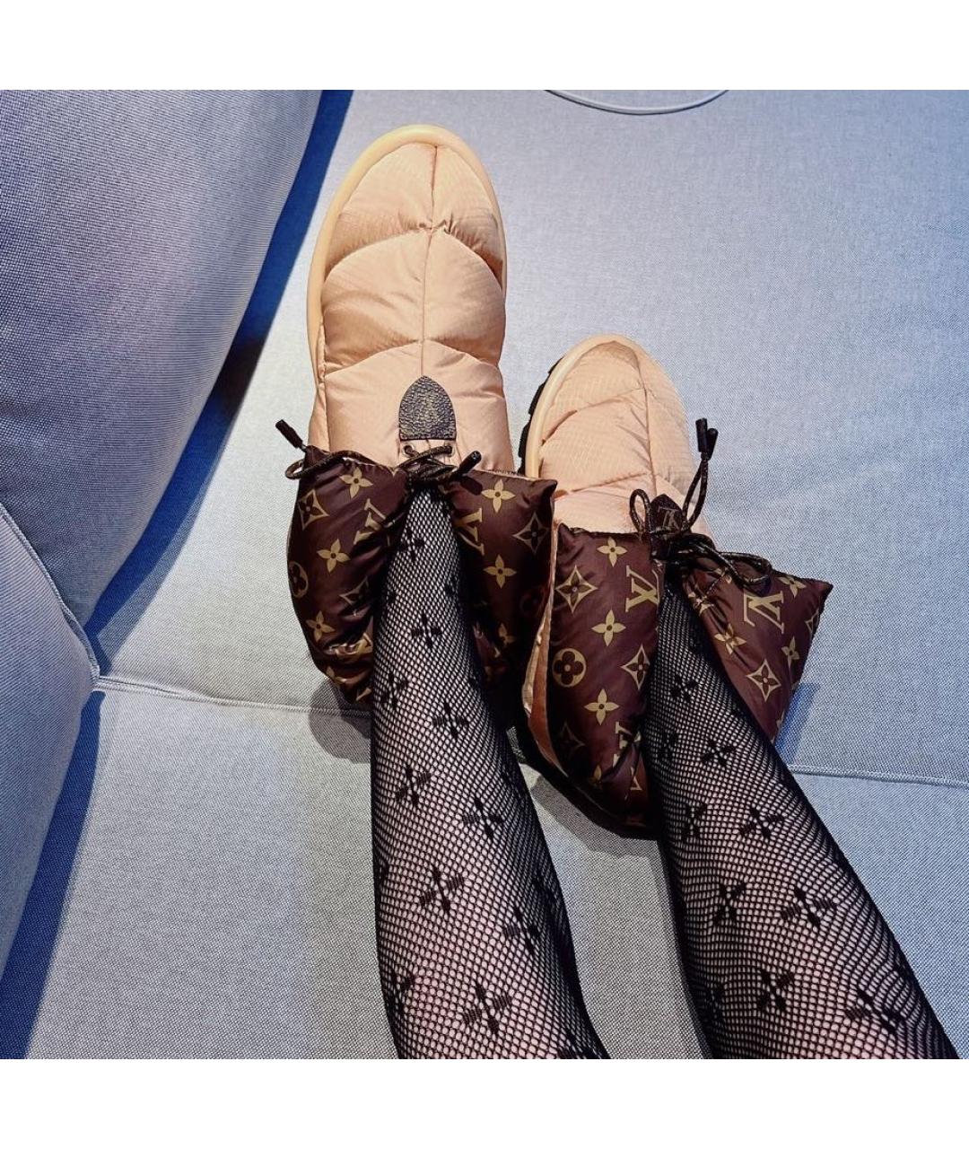 LOUIS VUITTON Бежевые синтетические ботинки, фото 7