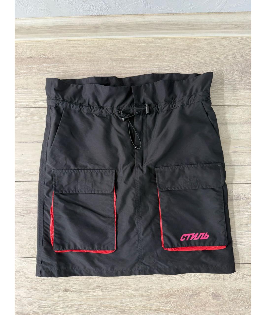 HERON PRESTON Черная полиамидовая юбка мини, фото 5