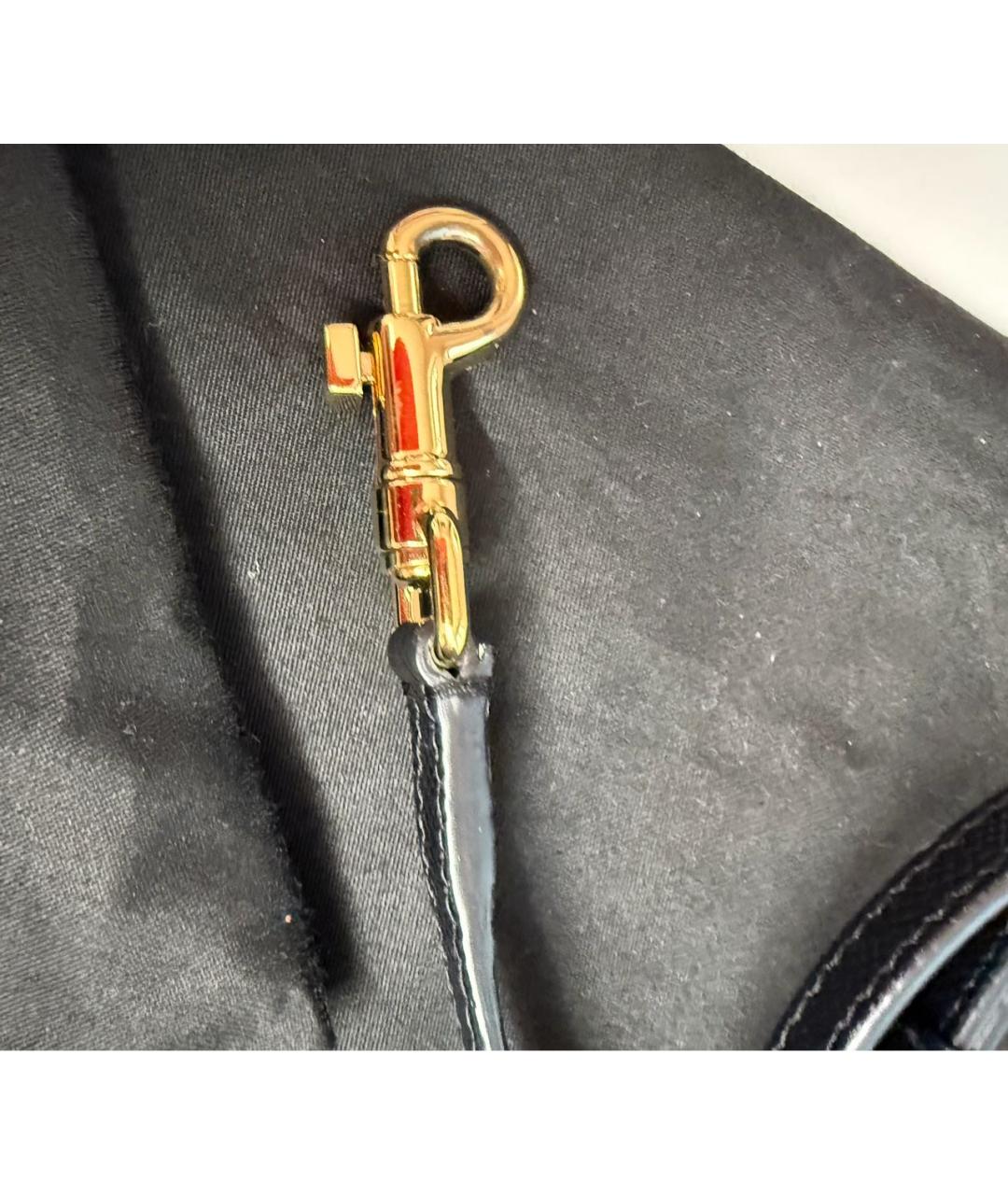 DOLCE&GABBANA Черная кожаная сумка с короткими ручками, фото 4