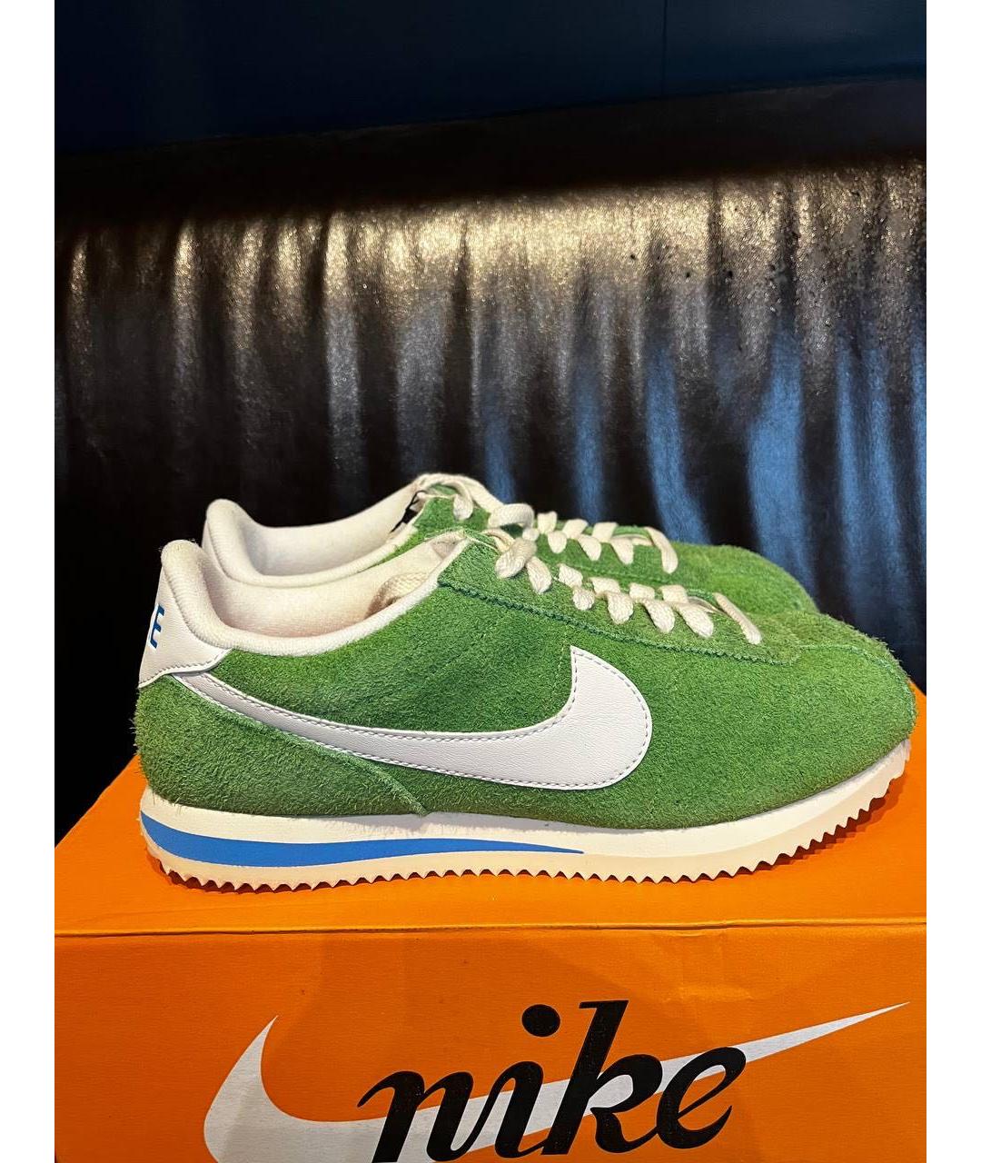 NIKE Зеленые замшевые низкие кроссовки / кеды, фото 4