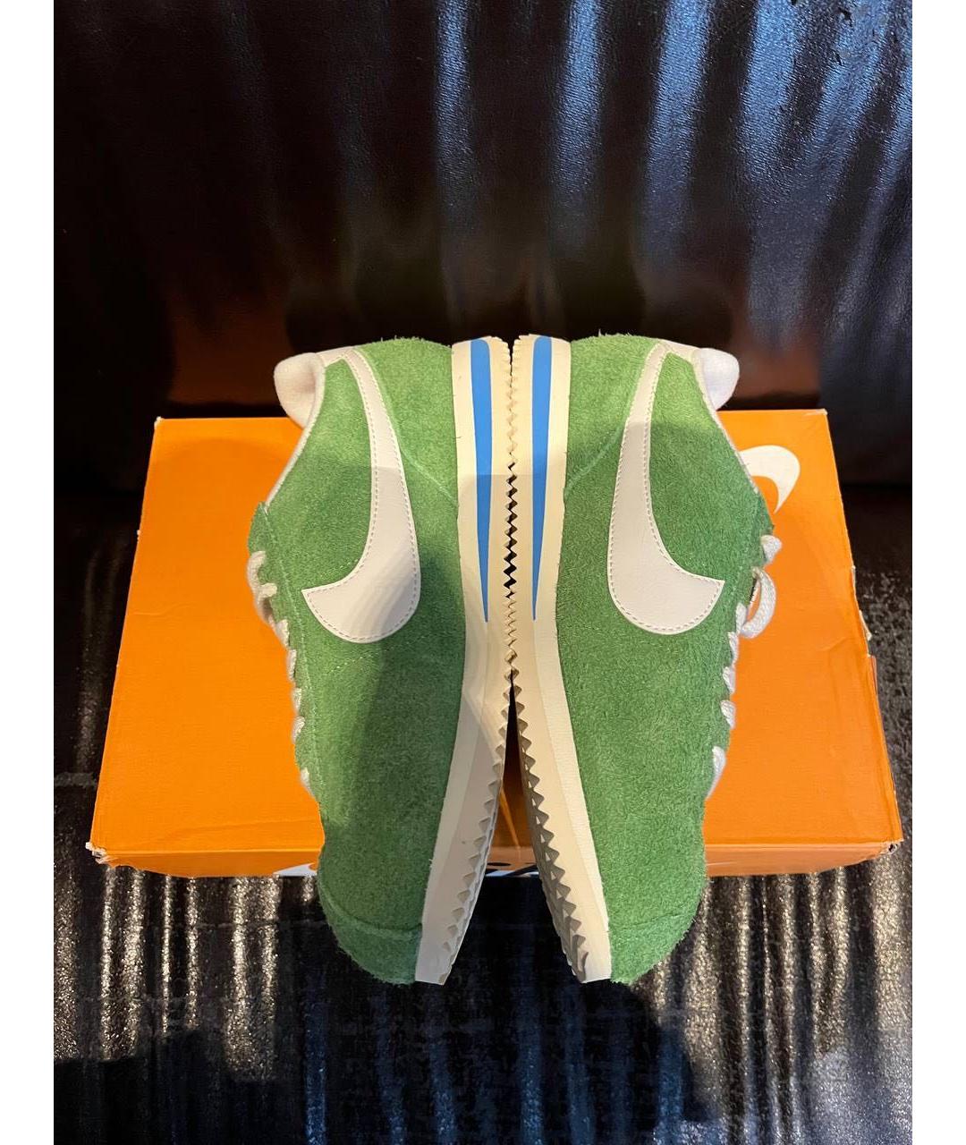 NIKE Зеленые замшевые низкие кроссовки / кеды, фото 3