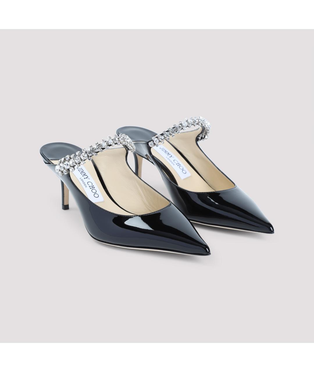 JIMMY CHOO Черные кожаные мюли, фото 4