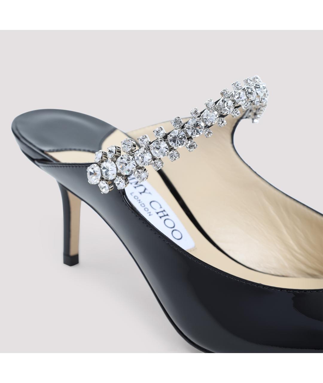 JIMMY CHOO Черные кожаные мюли, фото 5