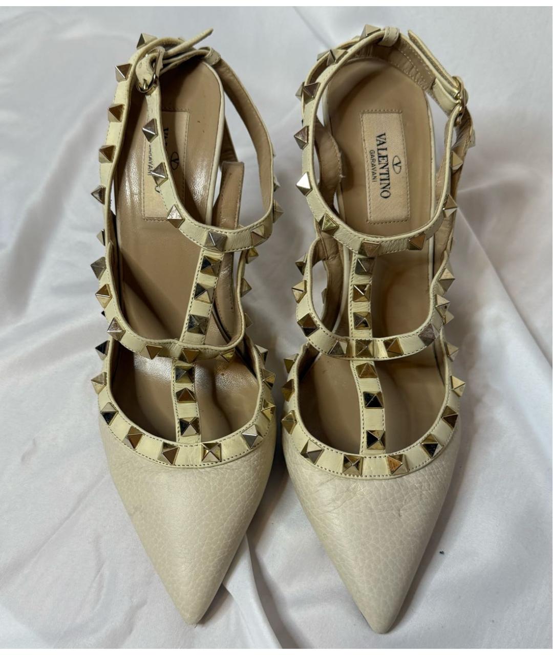 VALENTINO Бежевые кожаные туфли, фото 2