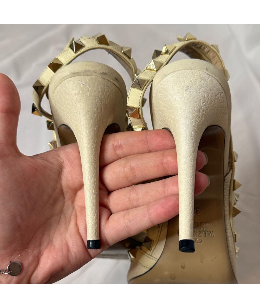 VALENTINO Бежевые кожаные туфли, фото 5