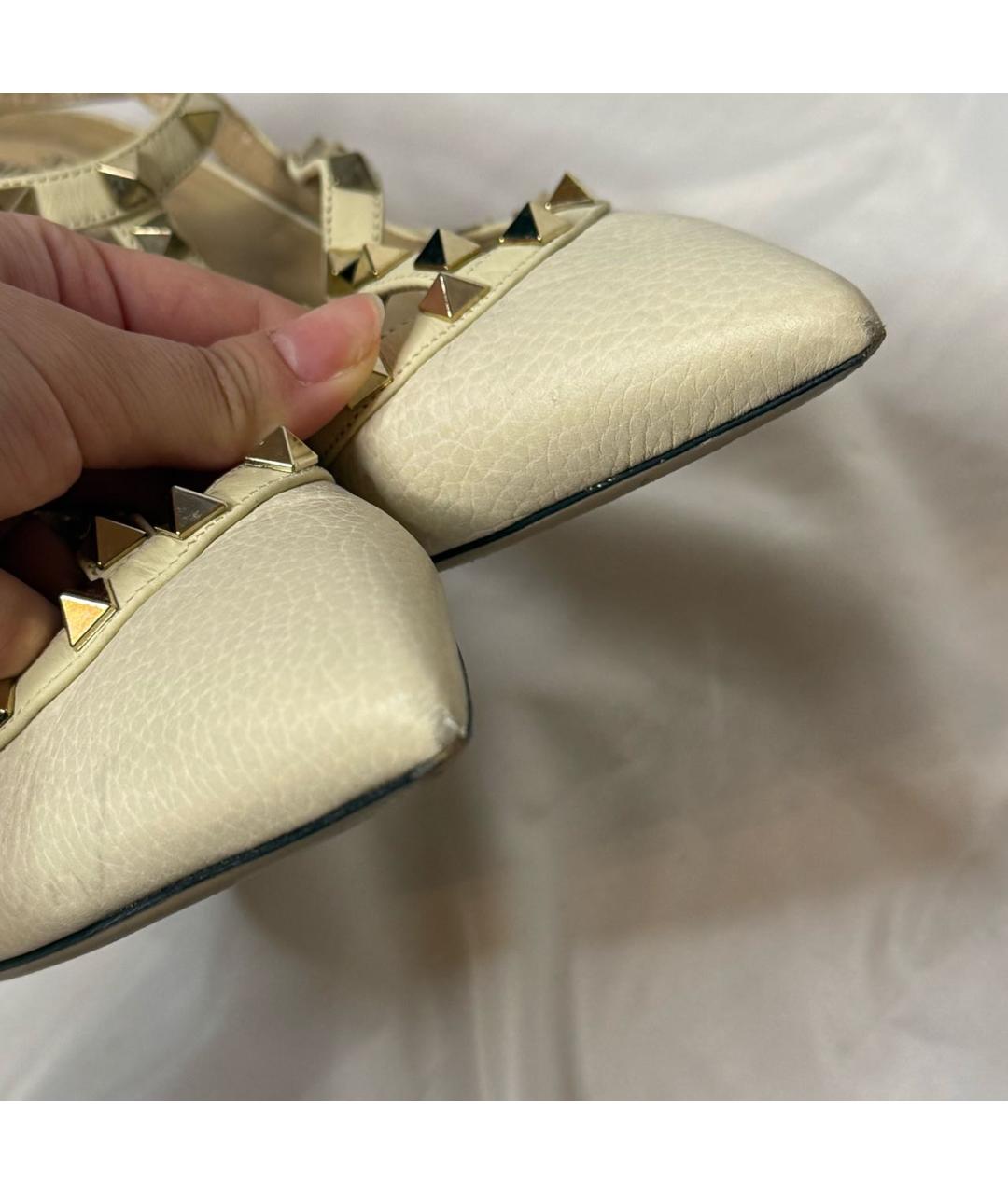 VALENTINO Бежевые кожаные туфли, фото 7