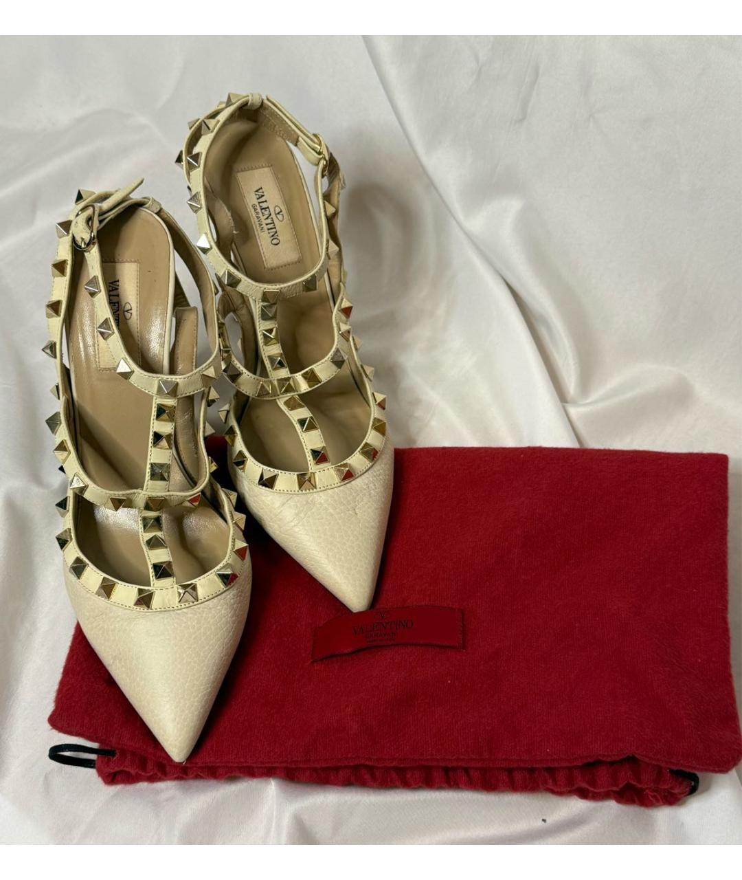 VALENTINO Бежевые кожаные туфли, фото 8