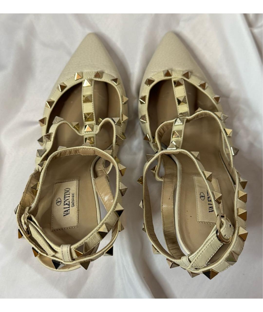 VALENTINO Бежевые кожаные туфли, фото 4