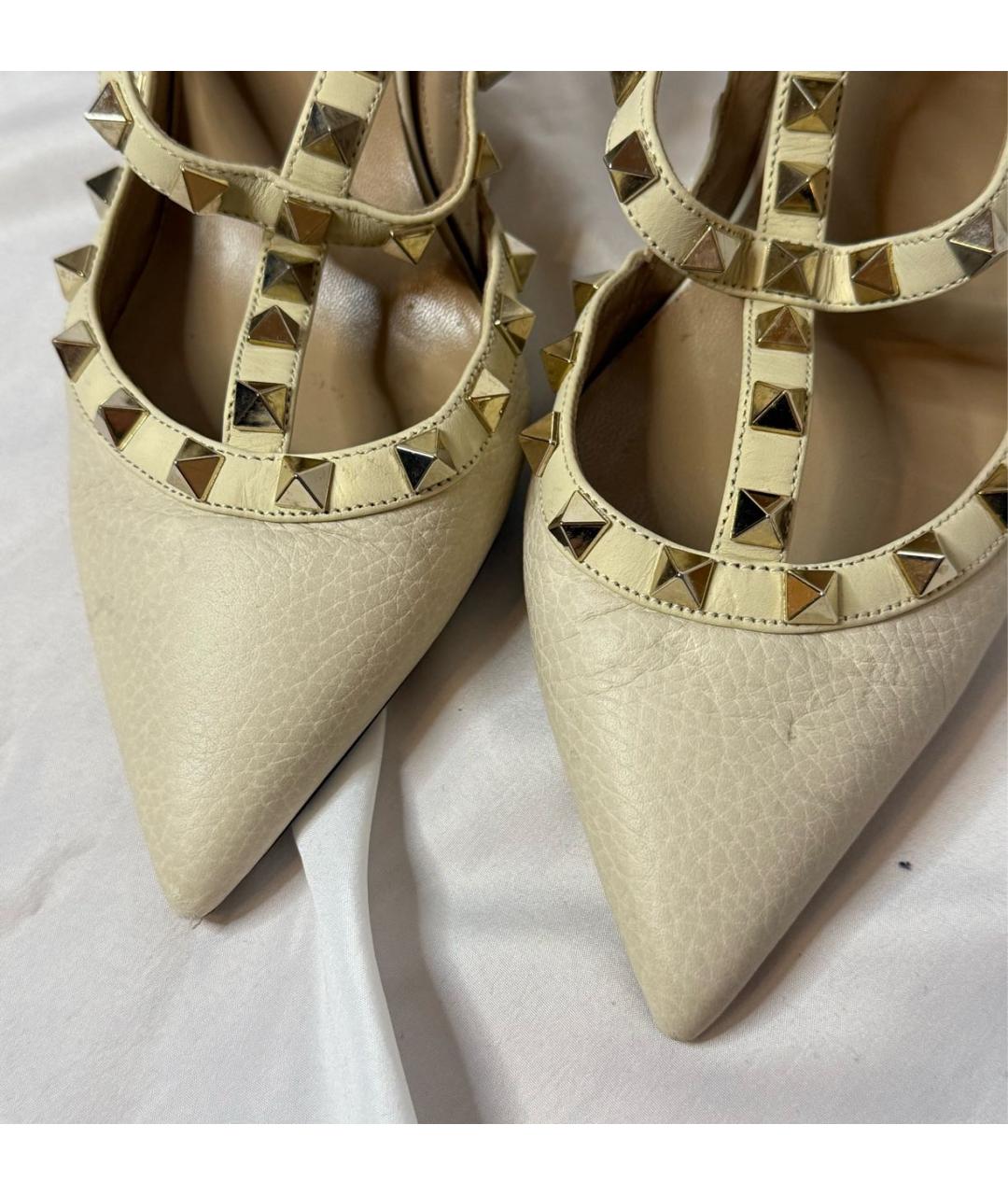 VALENTINO Бежевые кожаные туфли, фото 3