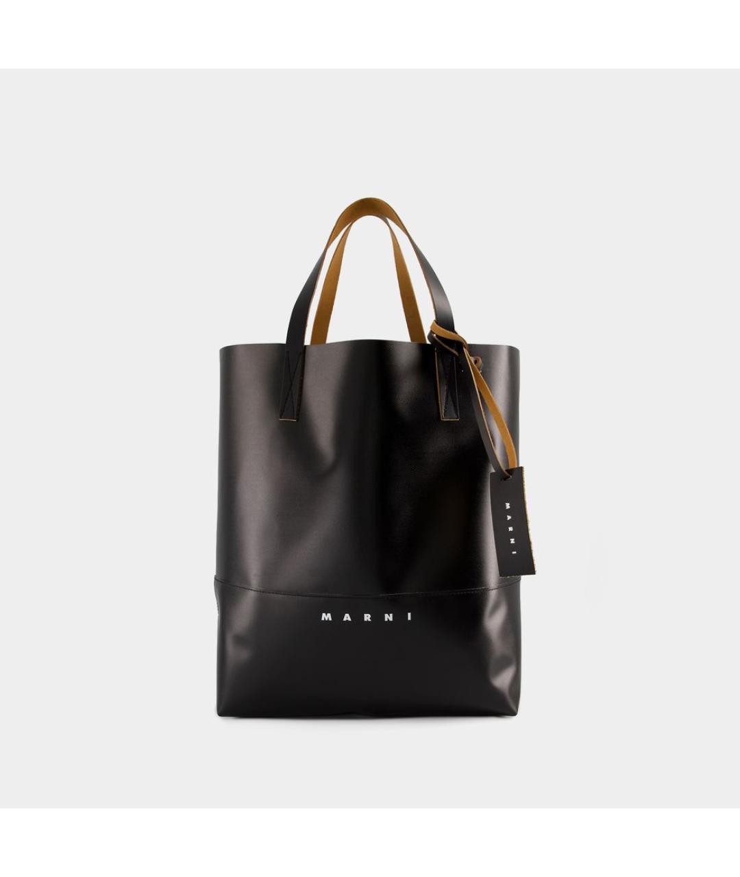 MARNI Черная кожаная сумка тоут, фото 5