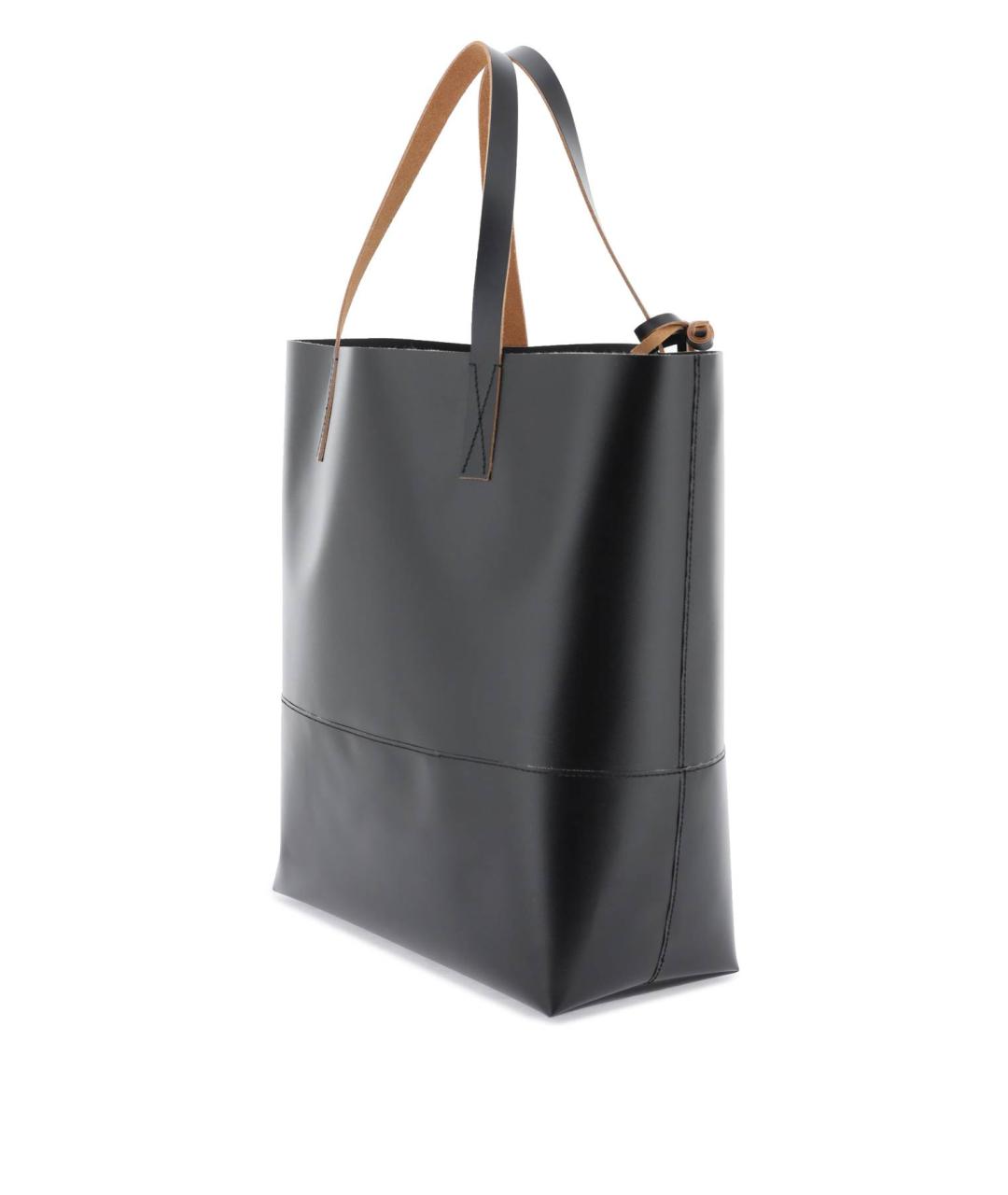 MARNI Черная кожаная сумка тоут, фото 3