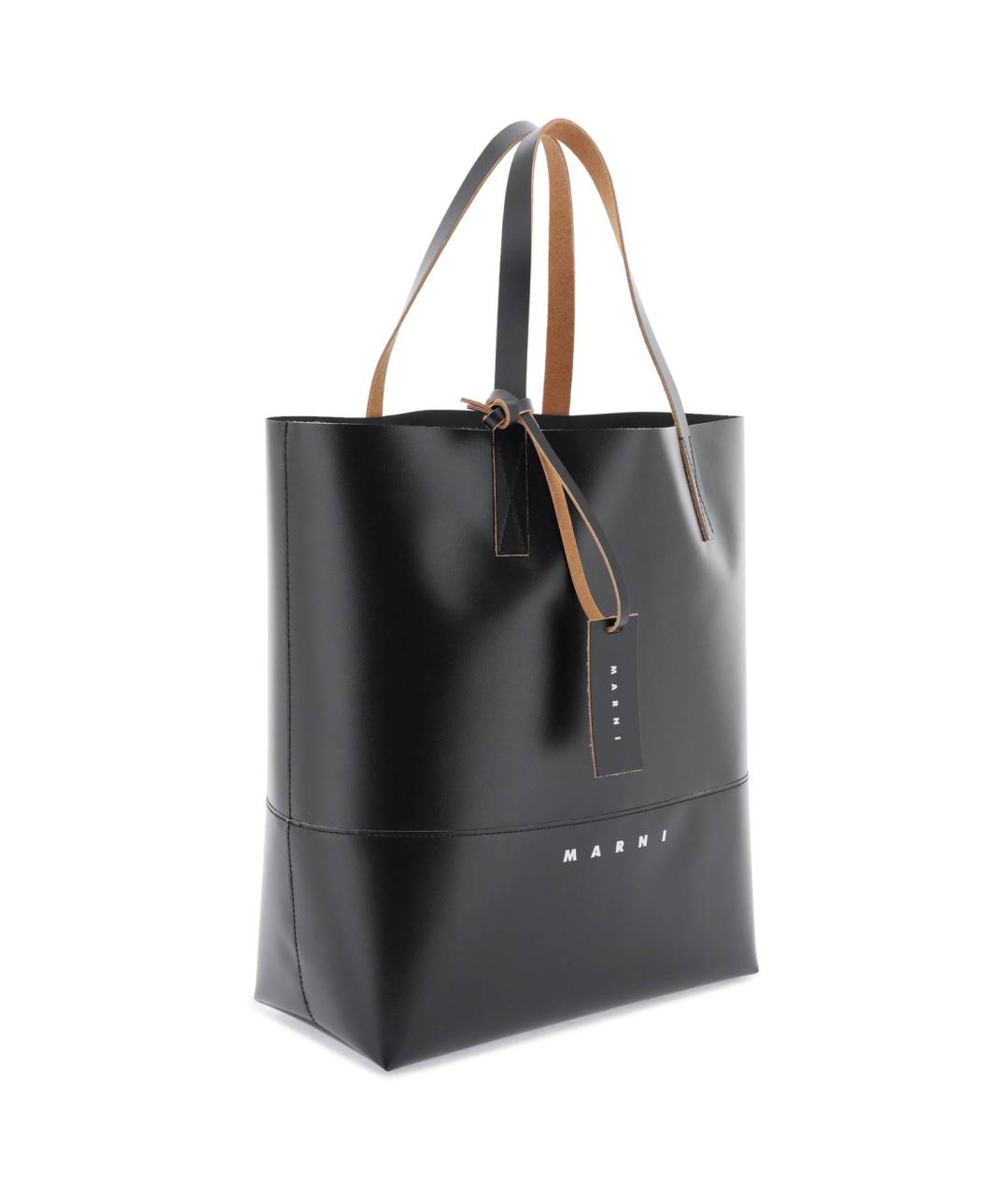 MARNI Черная кожаная сумка тоут, фото 4