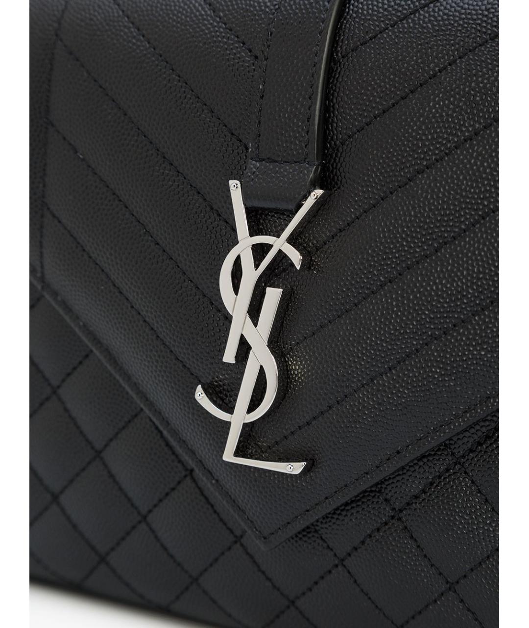 SAINT LAURENT Черная кожаная сумка через плечо, фото 4