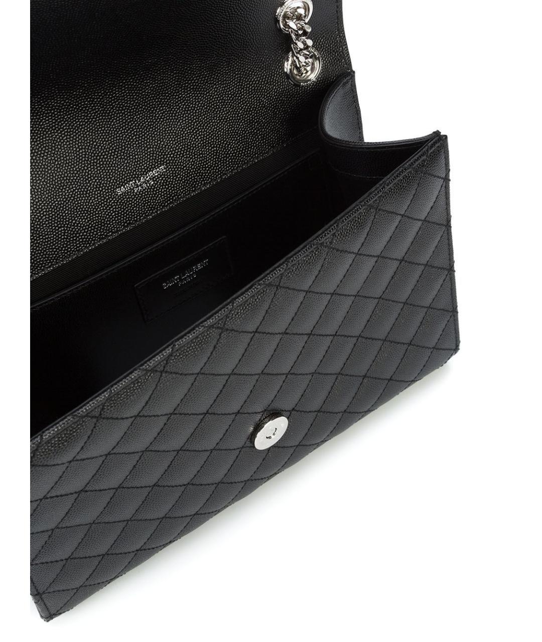 SAINT LAURENT Черная кожаная сумка через плечо, фото 5