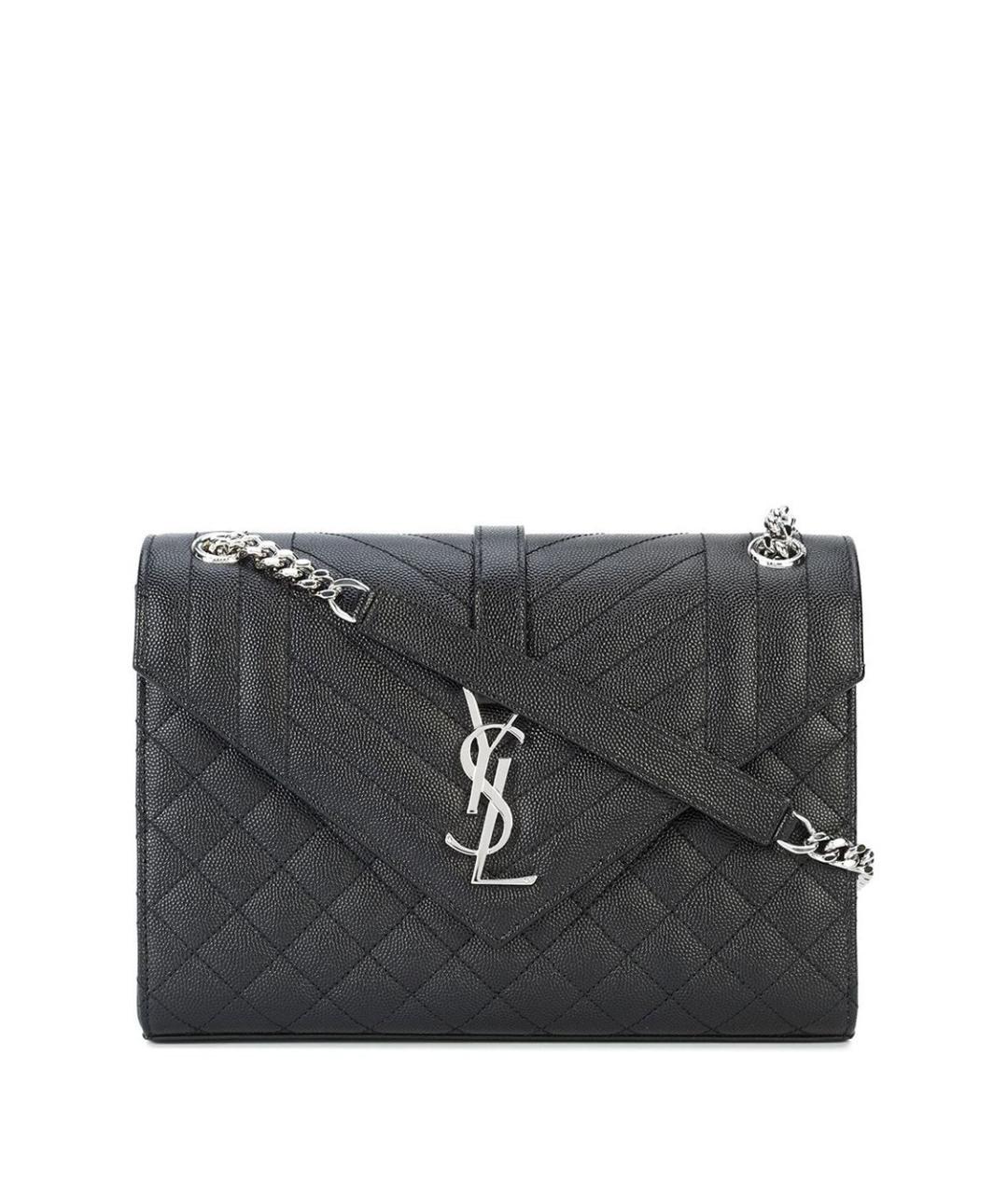 SAINT LAURENT Черная кожаная сумка через плечо, фото 1