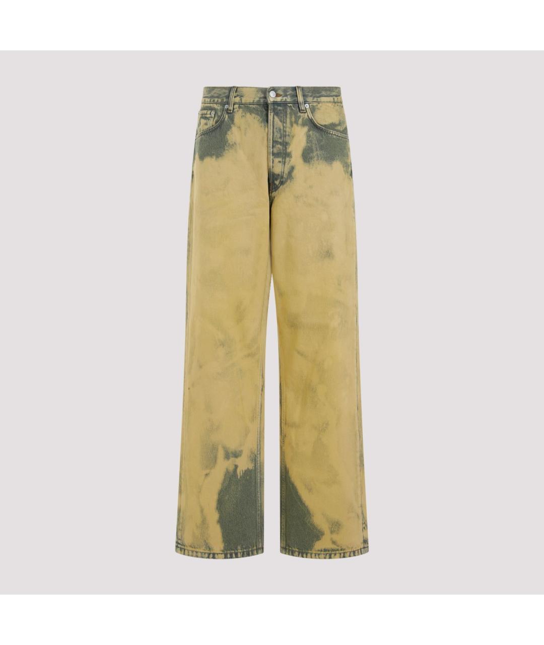 DRIES VAN NOTEN Желтые хлопковые повседневные брюки, фото 2