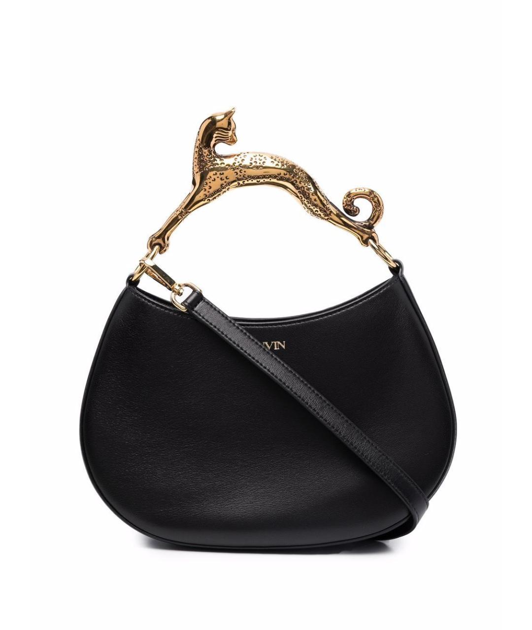 LANVIN Черная кожаная сумка с короткими ручками, фото 1