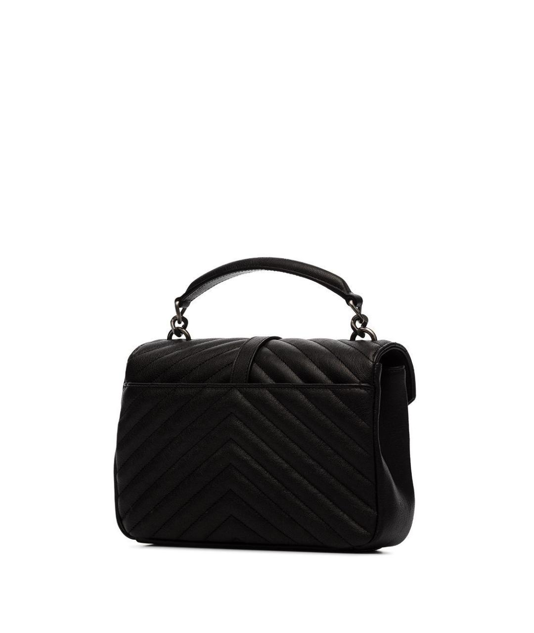SAINT LAURENT Черная кожаная сумка с короткими ручками, фото 2