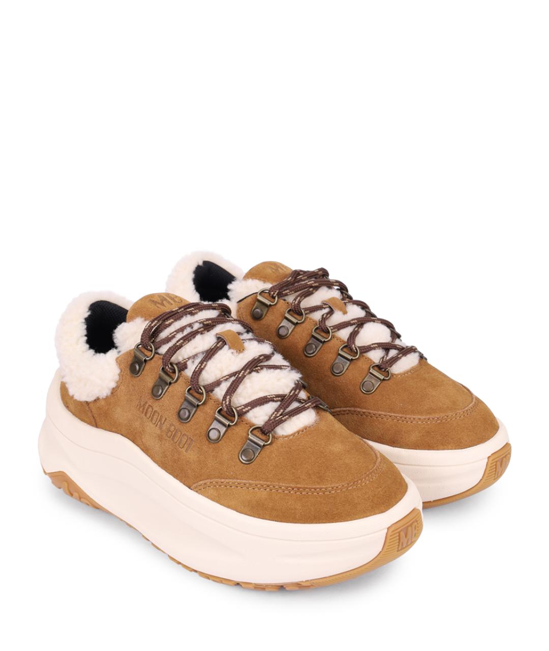 MOON BOOT Коричневые замшевые кроссовки, фото 2