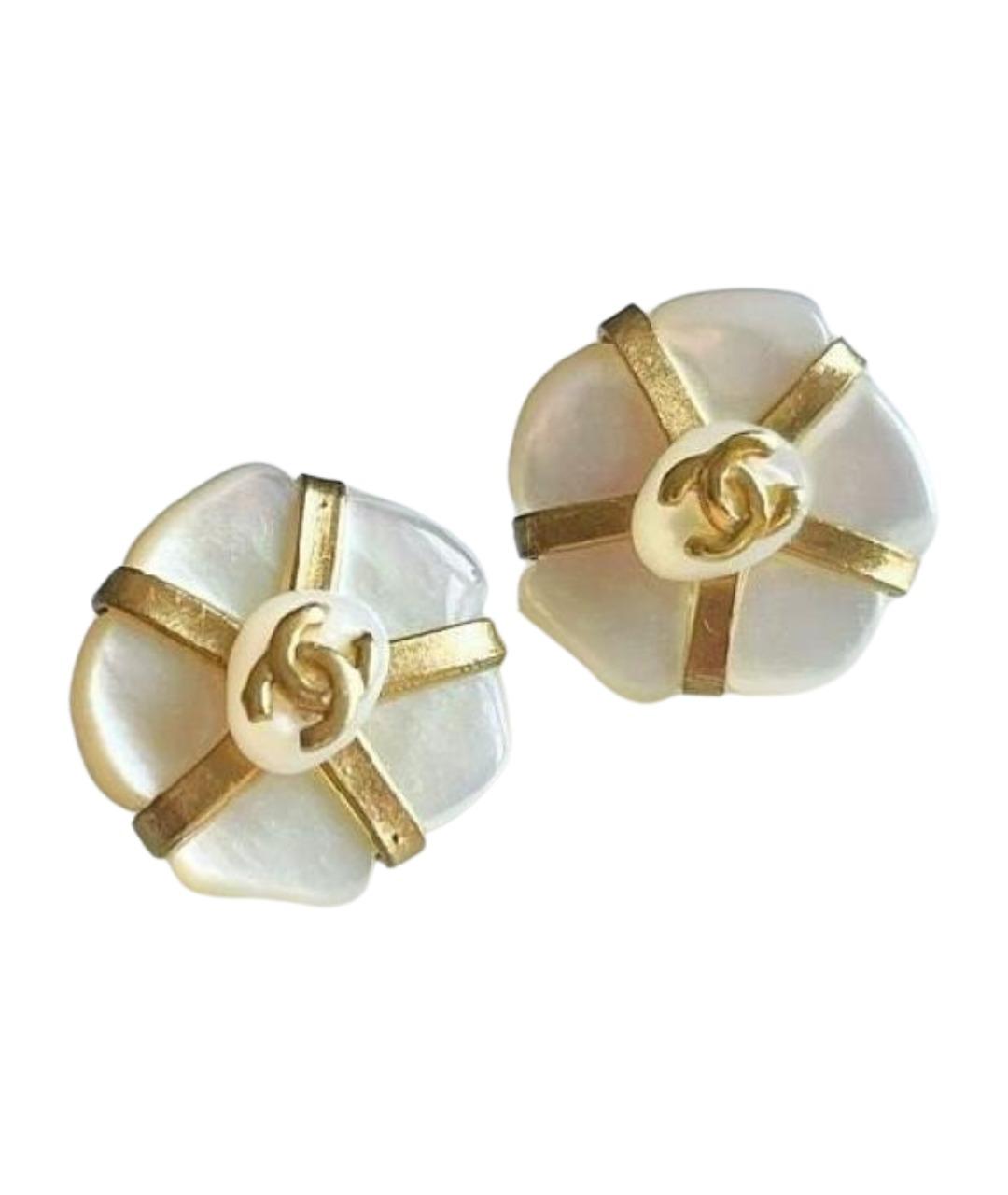 CHANEL Белые серьги, фото 1