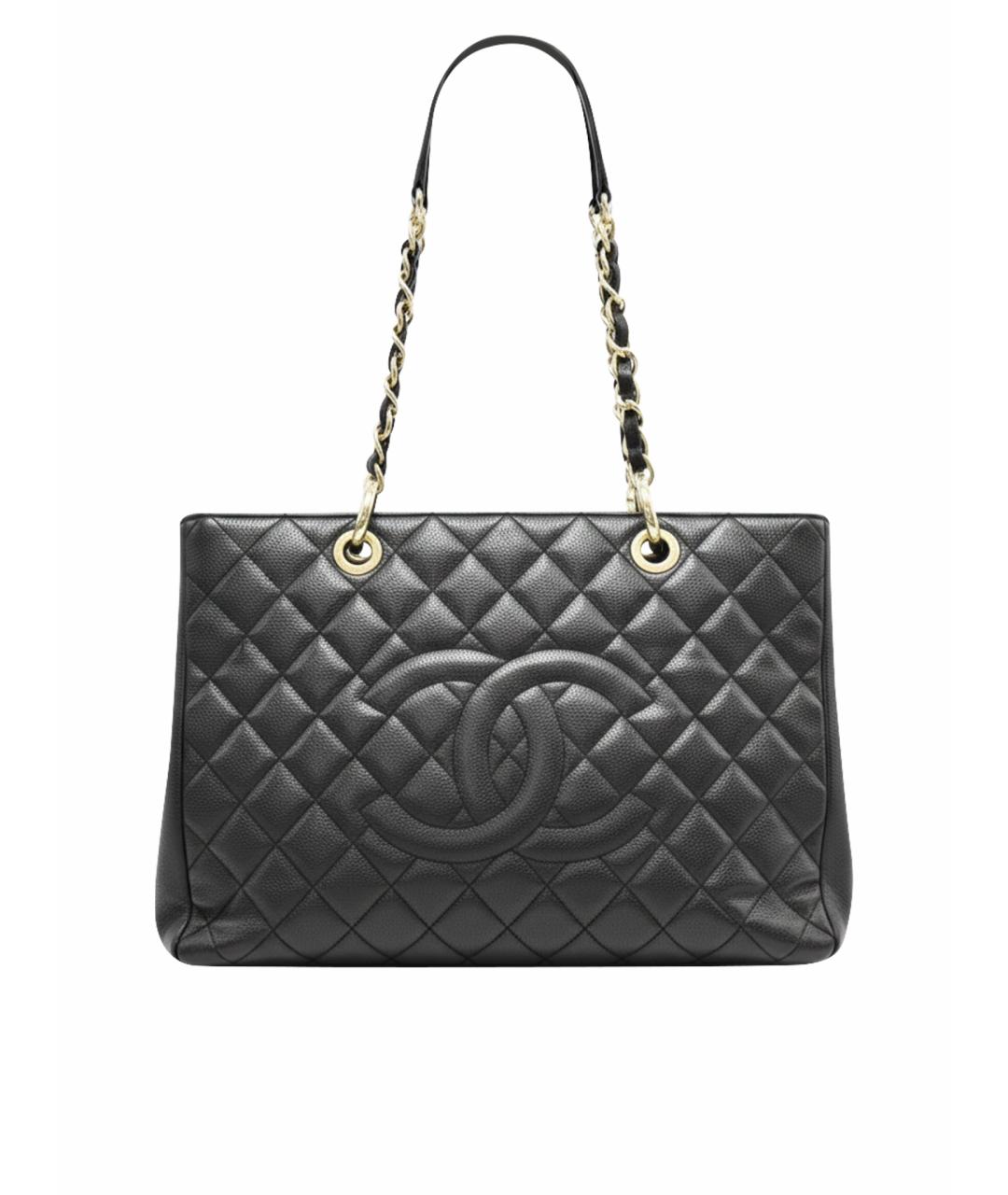 CHANEL Черная кожаная сумка тоут, фото 1