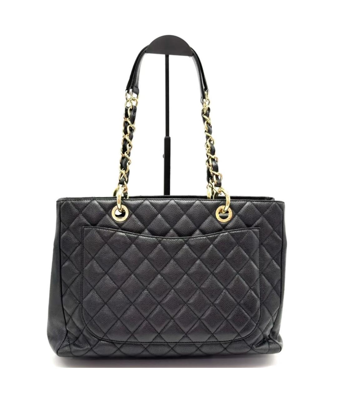 CHANEL Черная кожаная сумка тоут, фото 2