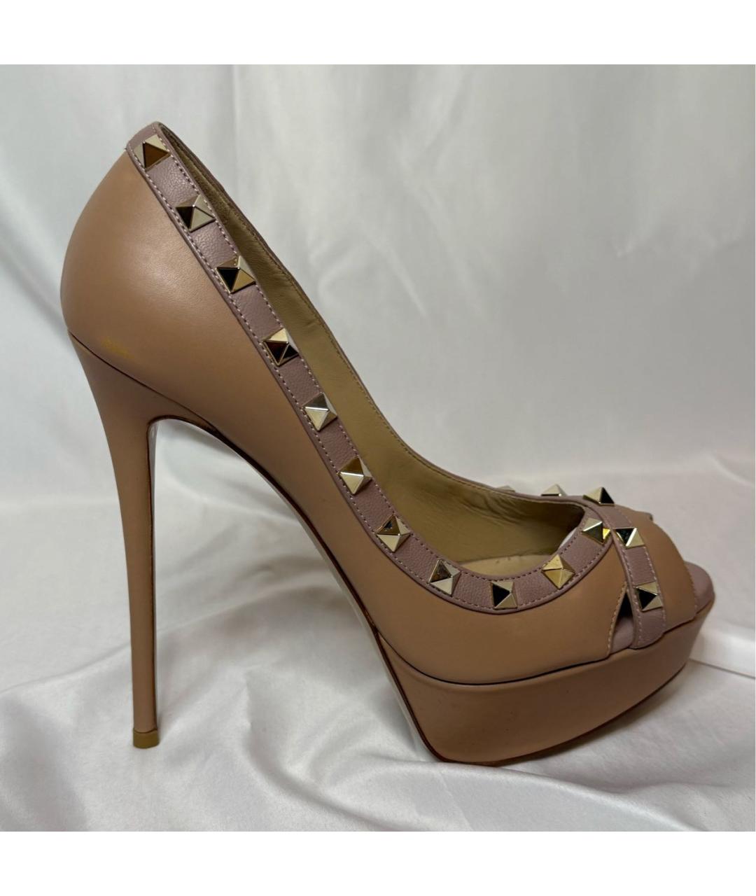 VALENTINO Бежевые кожаные туфли, фото 9