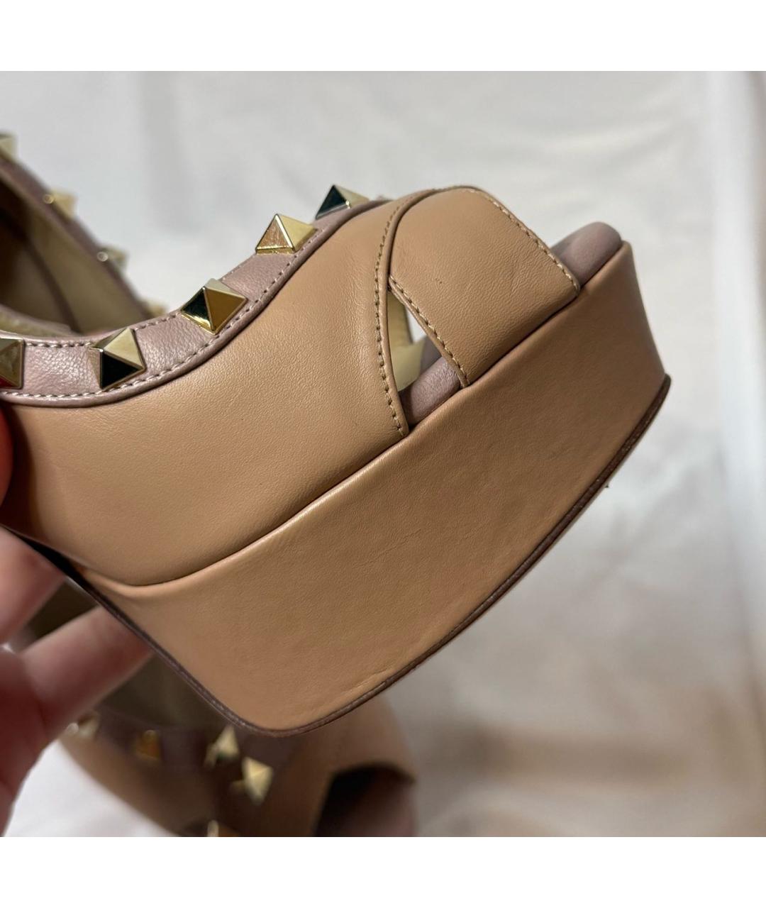 VALENTINO Бежевые кожаные туфли, фото 8
