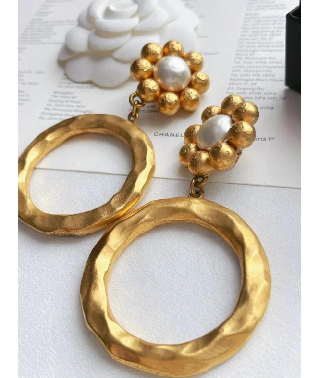 CHANEL Золотые клипсы, фото 2