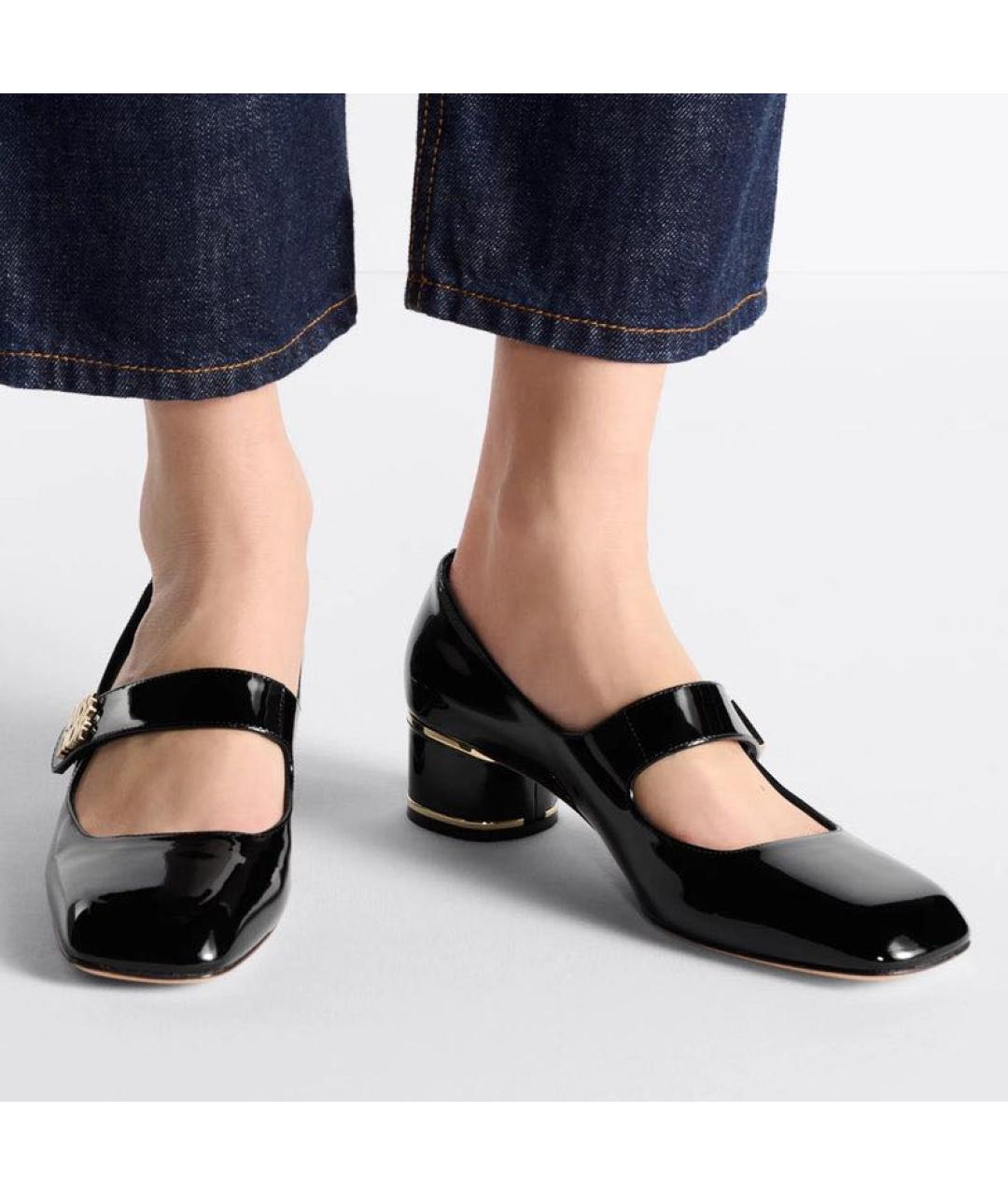 CHRISTIAN DIOR Черные туфли из лакированной кожи, фото 3