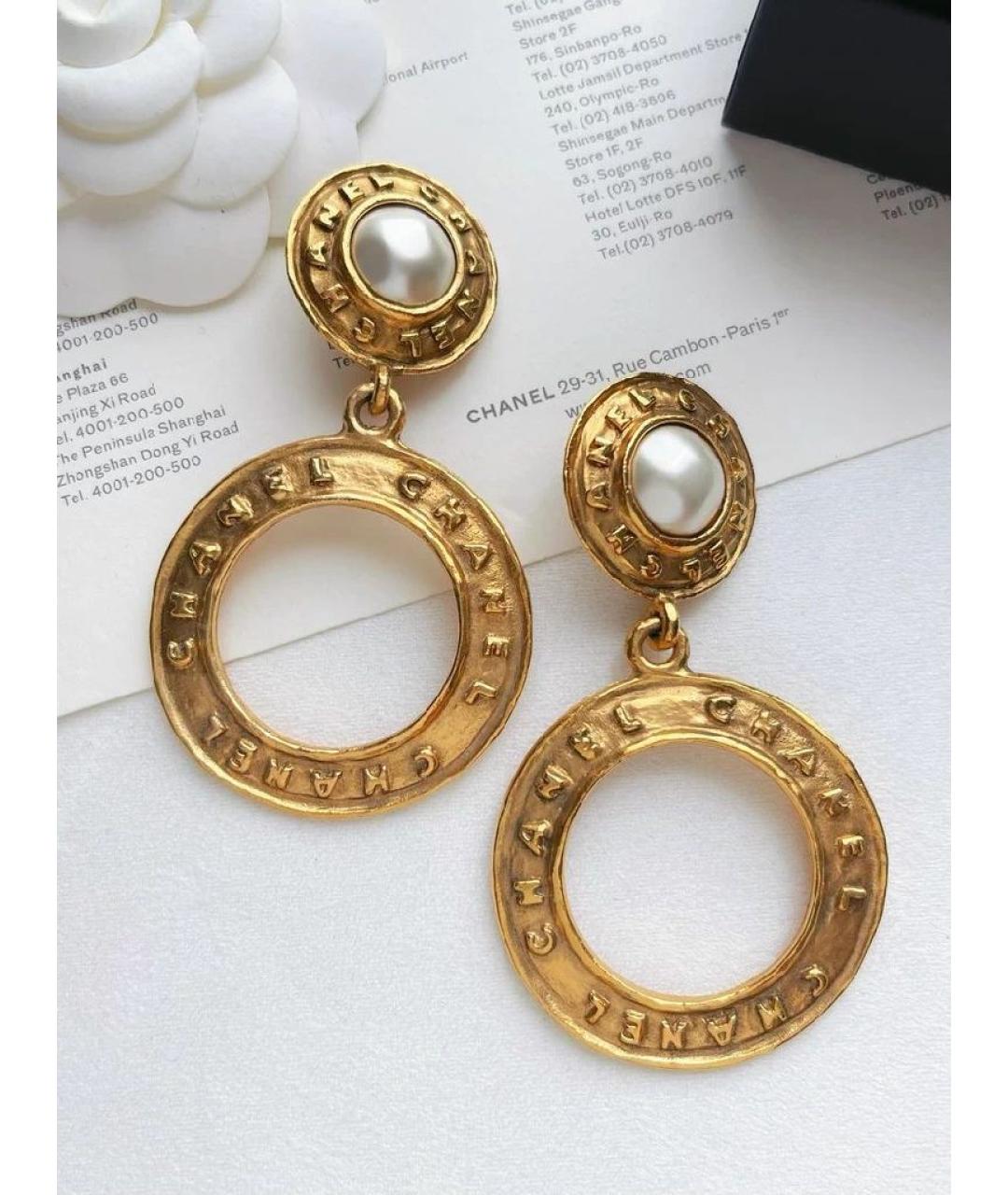 CHANEL Золотые металлические клипсы, фото 5