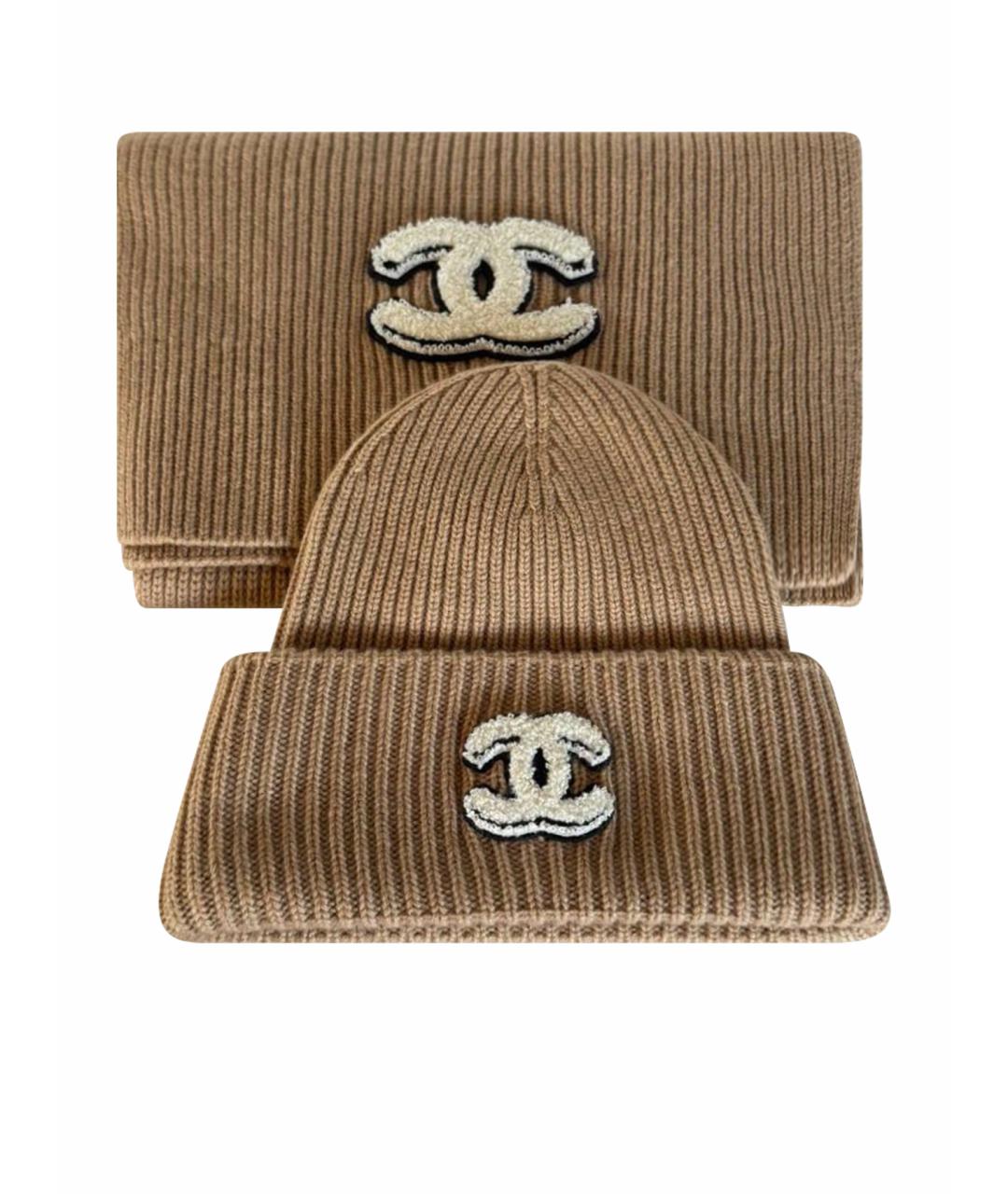 CHANEL Бежевая шапка, фото 1