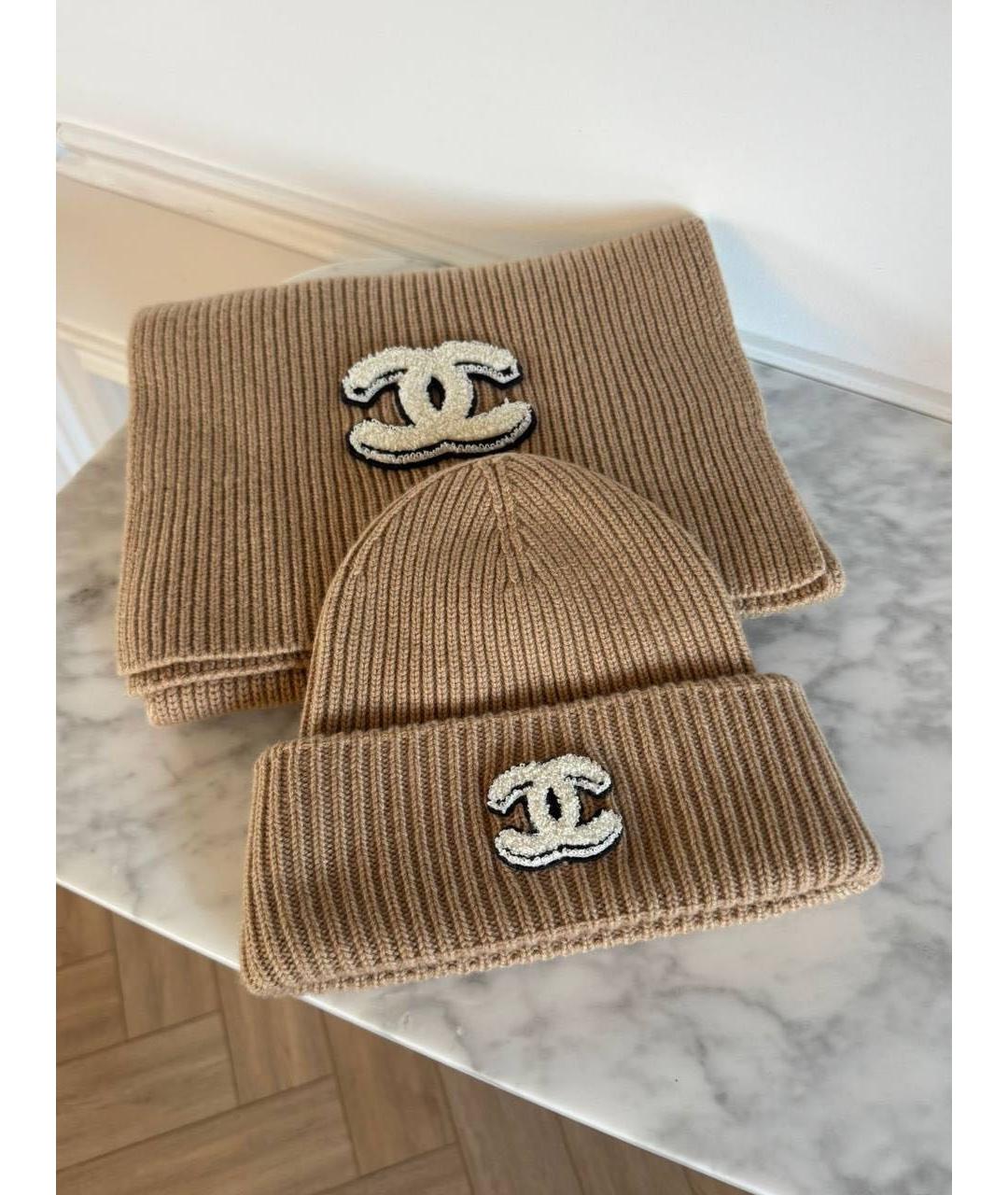 CHANEL Бежевая шапка, фото 3