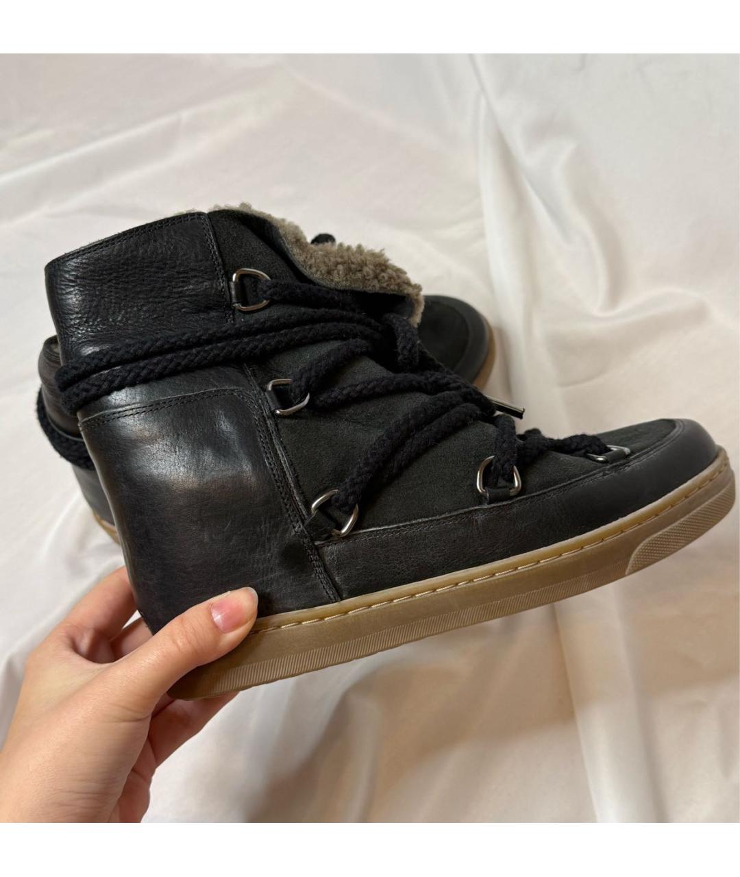 ISABEL MARANT Черные кожаные ботинки, фото 4