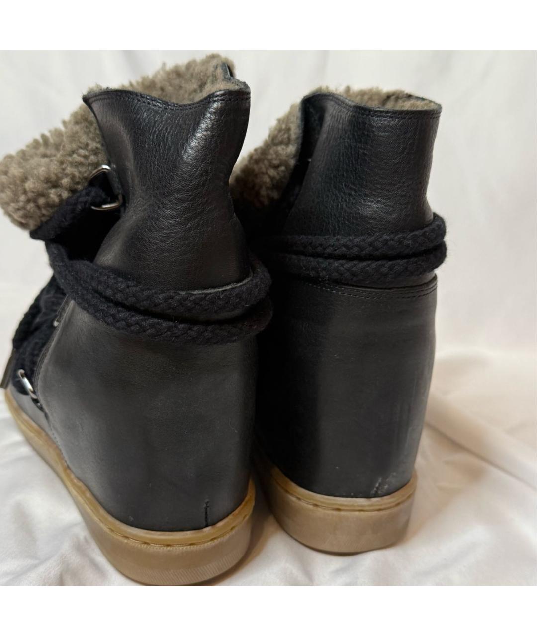 ISABEL MARANT Черные кожаные ботинки, фото 3