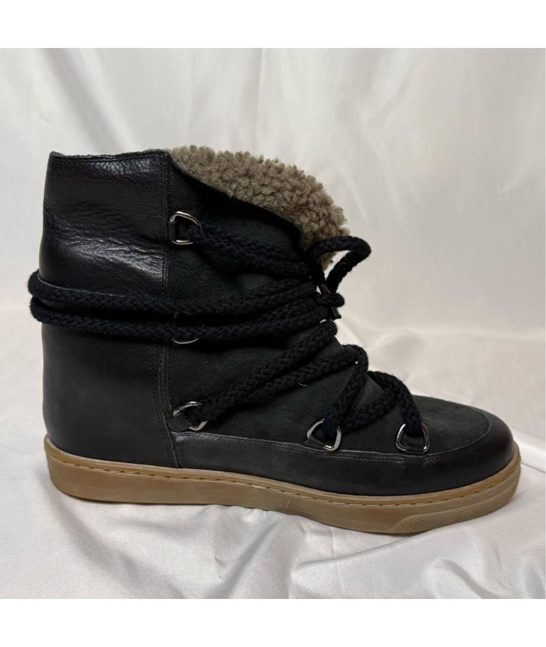 ISABEL MARANT Черные кожаные ботинки, фото 8