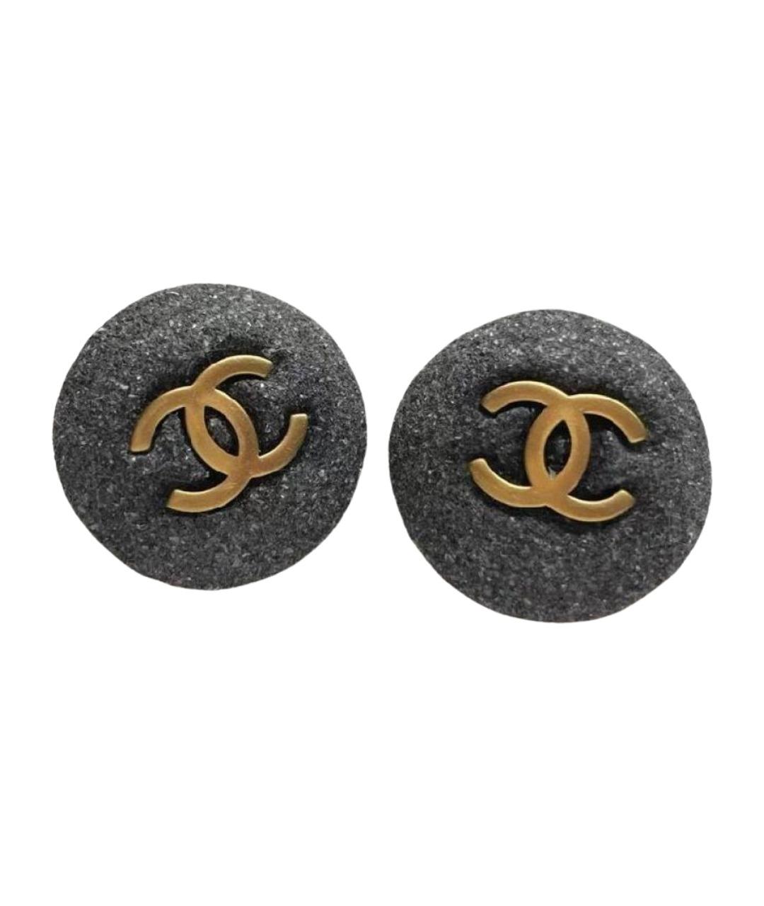 CHANEL Серые клипсы, фото 1