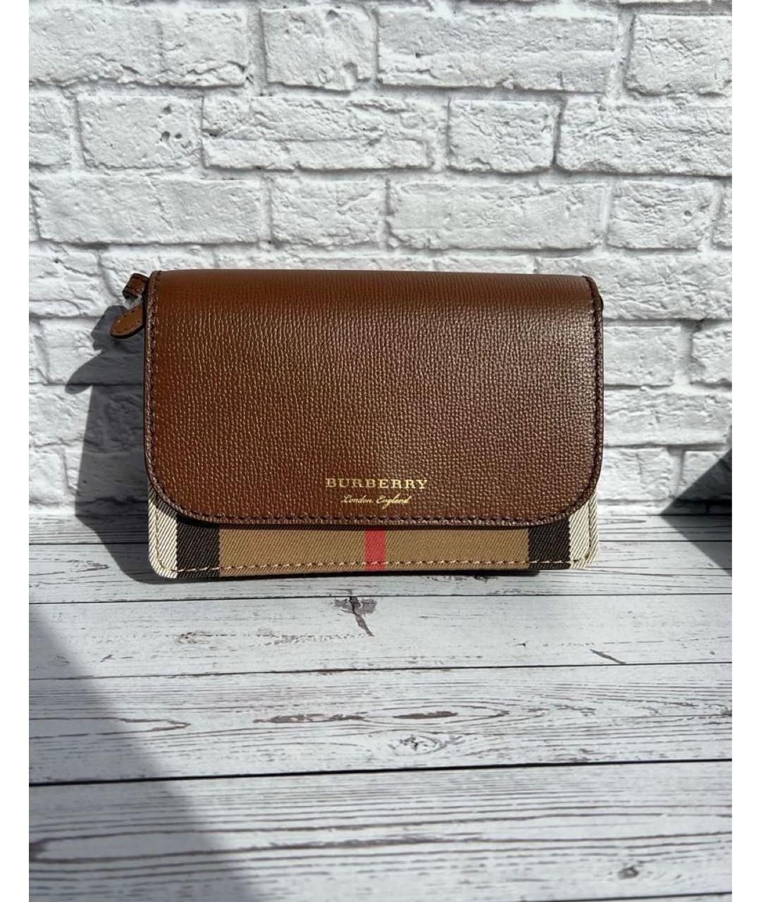 BURBERRY Коричневая кожаная сумка через плечо, фото 2