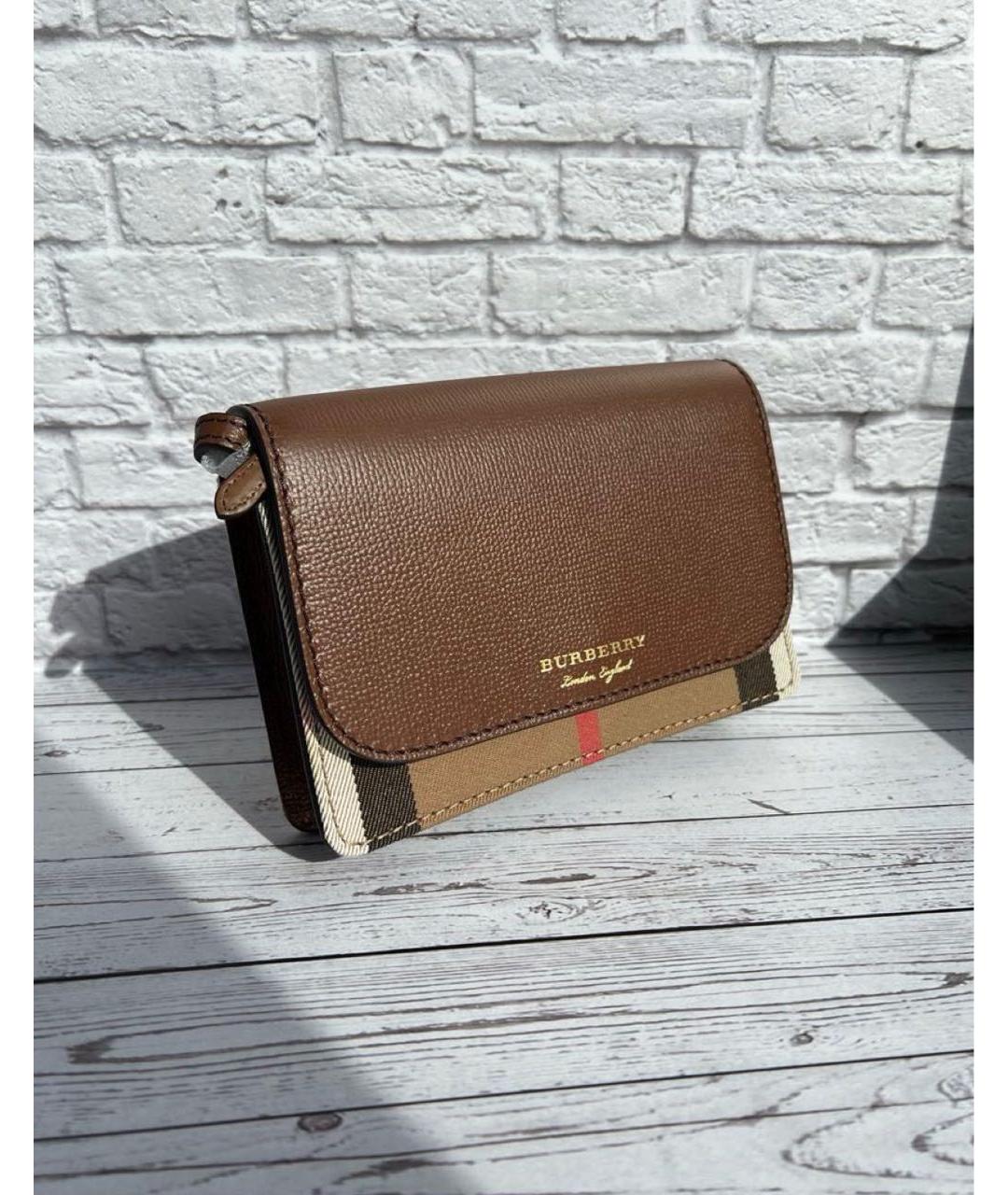 BURBERRY Коричневая кожаная сумка через плечо, фото 3