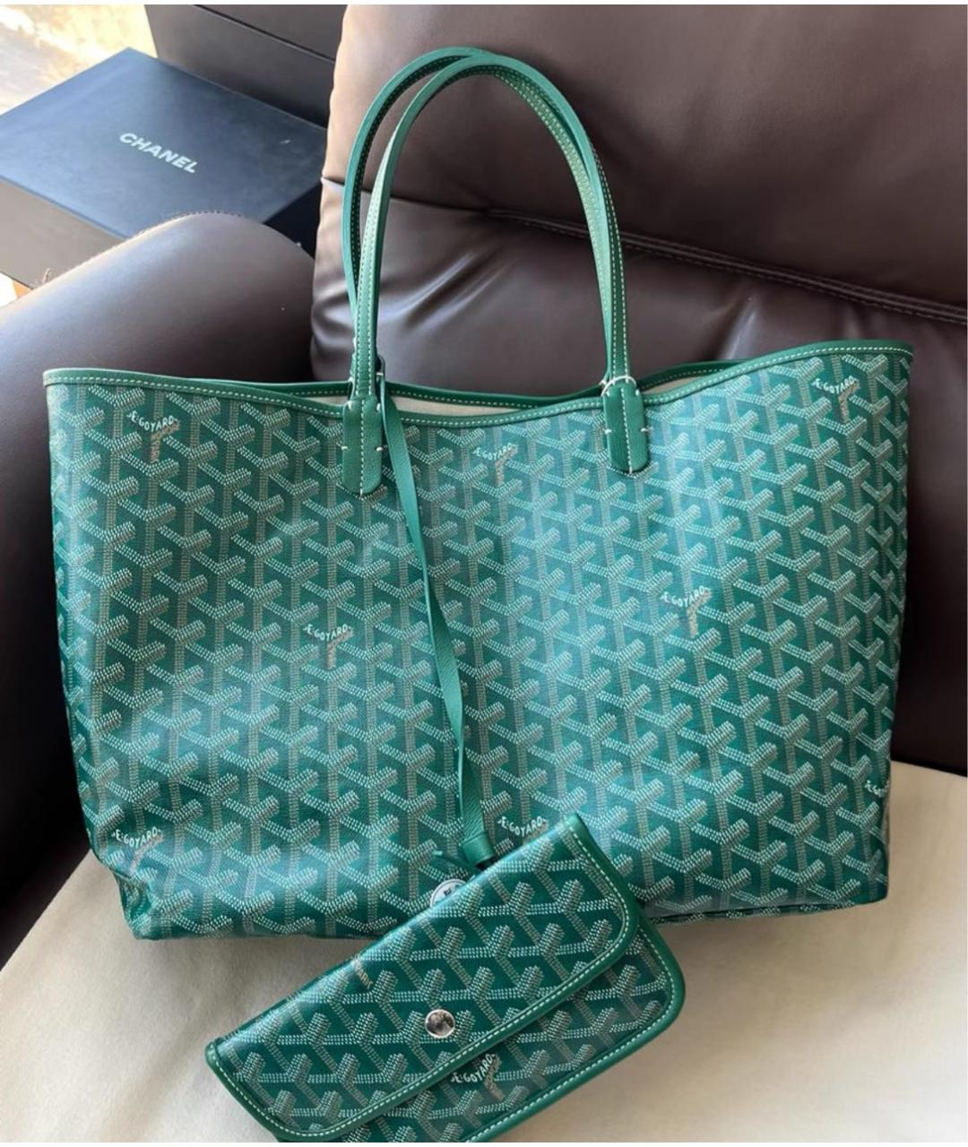 GOYARD Зеленая сумка тоут, фото 2