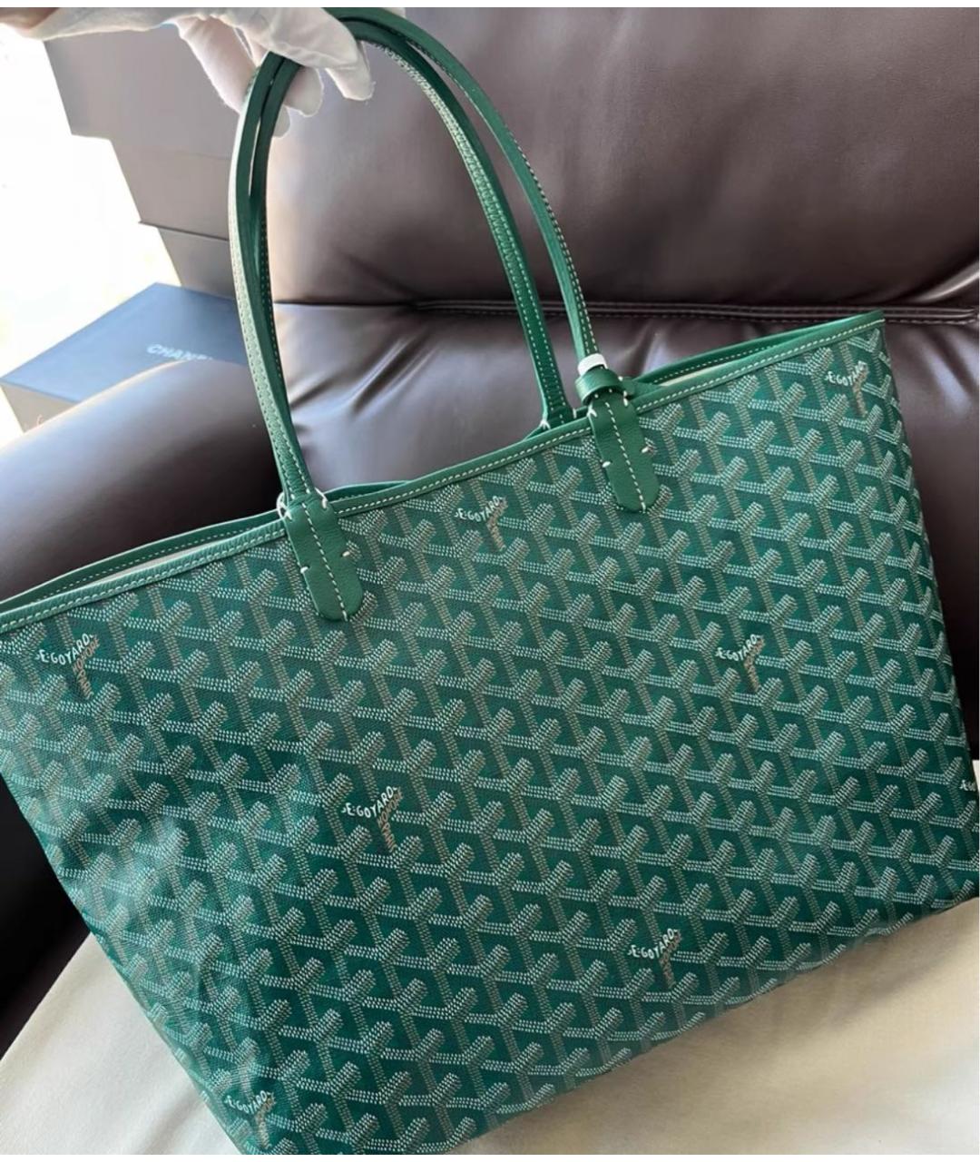 GOYARD Зеленая сумка тоут, фото 3